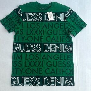 New GUESS Green Men Tee SZ M